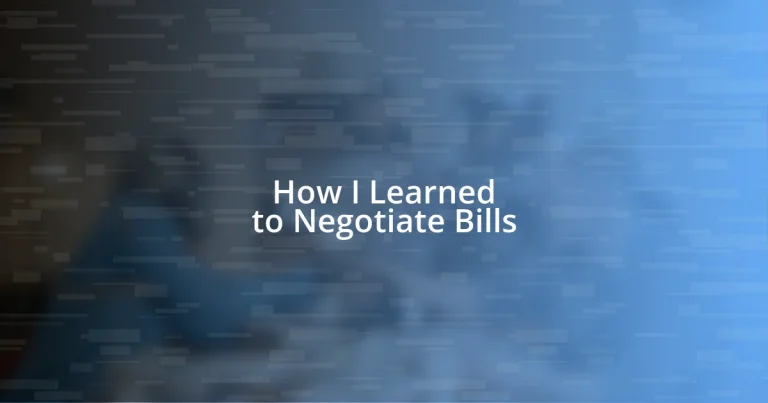 How I Learned to Negotiate Bills