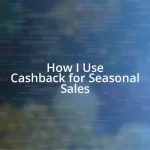 How I Use Cashback for Seasonal Sales