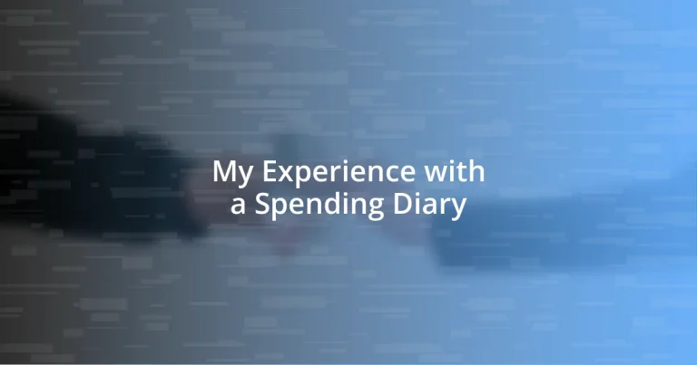 My Experience with a Spending Diary