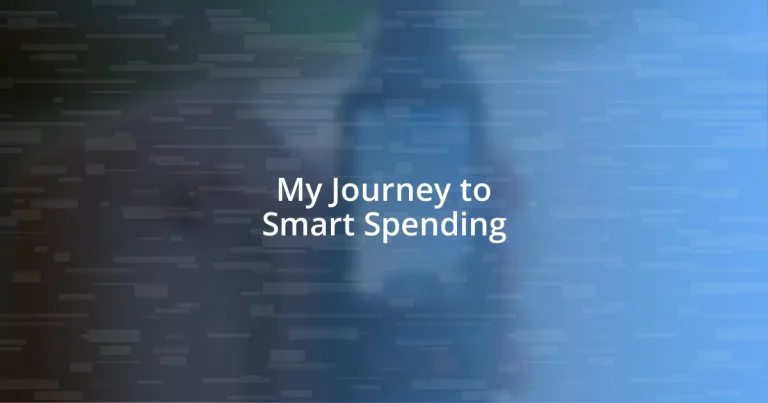 My Journey to Smart Spending