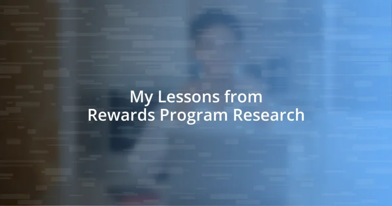 My Lessons from Rewards Program Research