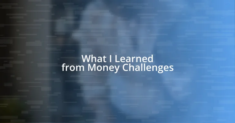 What I Learned from Money Challenges