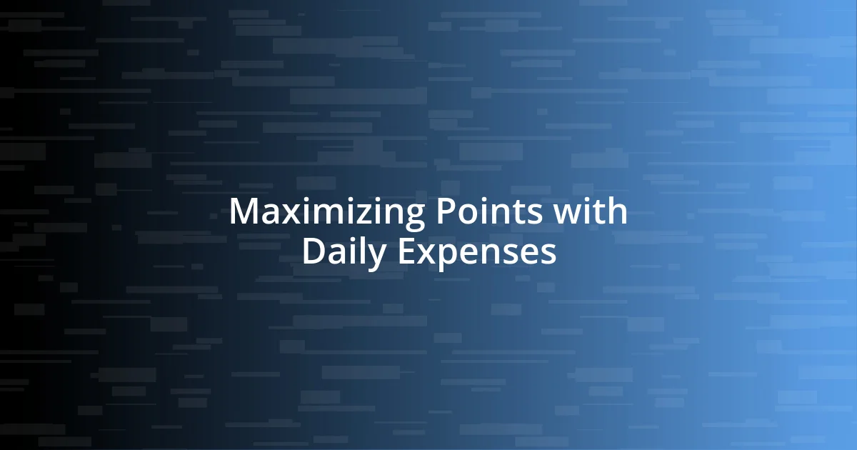 Maximizing Points with Daily Expenses